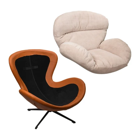 Купить Кресло BLISS оранж/серый, экокожа, шенилл по низкой цене