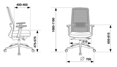 Кресла руководителя - Кресло руководителя Бюрократ MC-915 черный TW-01 38-418 сетка/ткань крестов. алюминий