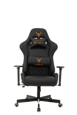 Кресло игровое Knight ARMOR черный ромбик эко.кожа с подголов. крестов. металл