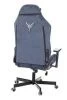 Кресло игровое Knight N1 Fabric синий Light-27 с подголов. крестов. металл