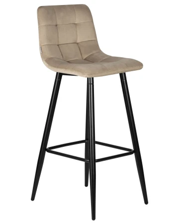 Купить Стул барный DOBRIN NICOLE, черные матовые ножки, мокко велюр (108-104) по выгодной цене для кафе, ресторанов и кухни