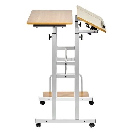 Купить Стол многофункциональный Shuttle 80х58х80-130см, светлое дерево, белый по низкой цене