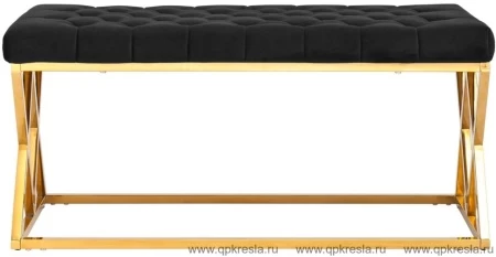 Банкетка-скамейка ИНСИГНИЯ золото велюр черный