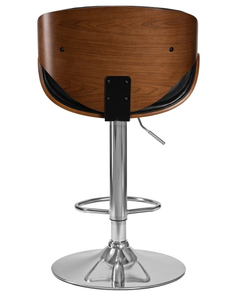 Стул барный DOBRIN KARTER, коричневое дерево, чёрный для кафе, ресторанов и кухни