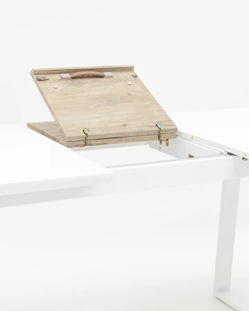 Купить Стол обеденный Детройт раскладной 160-200*90 белый по низкой цене