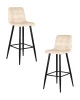 Набор 2 шт Стул барный DOBRIN NICOLE, черные матовые ножки, кремовый велюр (108-113)