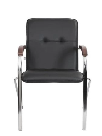 Офисный стул Samba chrome (Самба) хром черный/орех