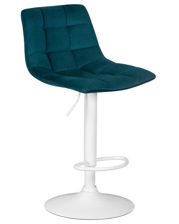 Купить Стул барный DOBRIN TAILOR WHITE, морской волны велюр (MJ9-99) по выгодной цене для кафе, ресторанов и кухни
