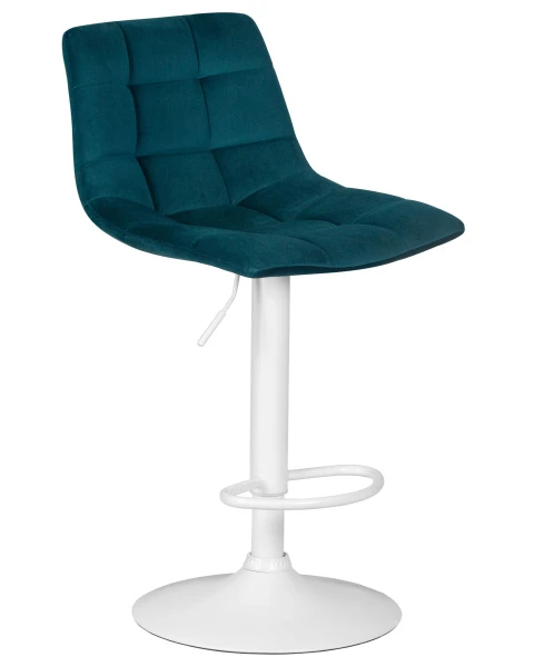 Стул барный DOBRIN TAILOR WHITE, морской волны велюр (MJ9-99) для кафе, ресторанов и кухни