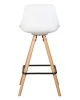 Купить Стул полубарный DOBRIN RONNI, ножки светлый бук, белый (ZL-W-02) по выгодной цене для кафе, ресторанов и кухни