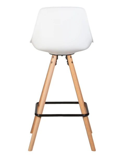 Стул полубарный DOBRIN RONNI, ножки светлый бук, белый (ZL-W-02) для кафе, ресторанов и кухни