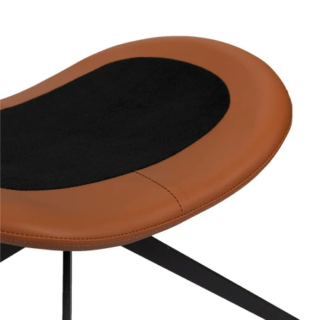 Купить Оттоманка BLISS оранж/серый, экокожа, шенилл по низкой цене