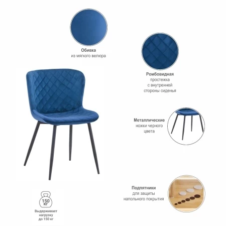 Купить Стул Darcy синий по низкой цене
