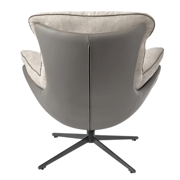 Купить Кресло HUG светло-серый, экокожа, шенилл по низкой цене