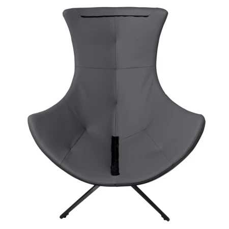 Купить Кресло HUG тёмно-серый, экокожа, шенилл по низкой цене