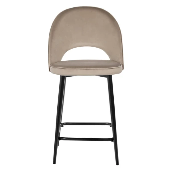Стул полубарный Leo латте с жаккардом, поворотный механизм для кафе, ресторанов и кухни
