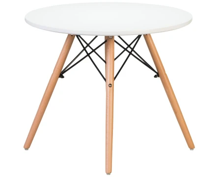 Купить Стол журнальный DOBRIN SHELLEY, ножки светлый бук, цвет белый по низкой цене