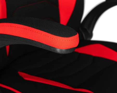 Кресла для геймеров - Кресло игровое DOBRIN RICK, черно-красная ткань