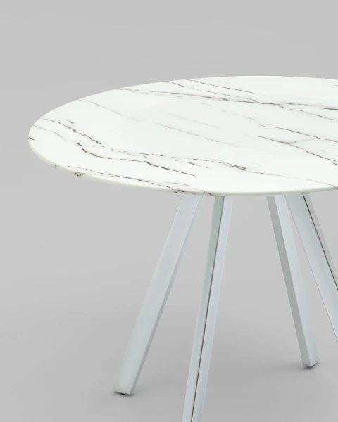 Купить Стол обеденный Хьюстон D100 белый стеклянный по низкой цене