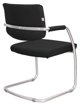 Офисный стул Delta (Дельта) сильвер (Искусственная кожа Черный)