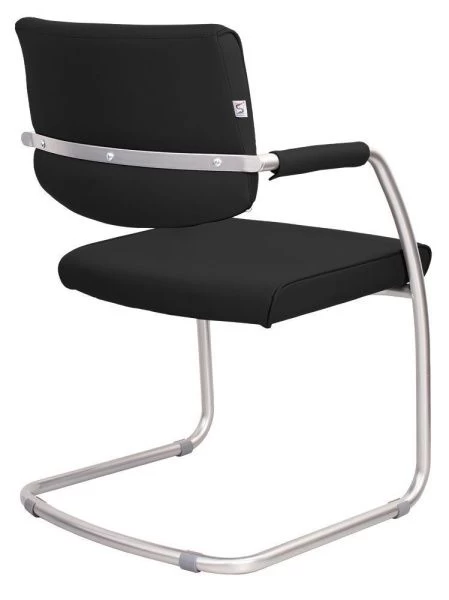 Офисный стул Delta (Дельта) сильвер (Искусственная кожа Черный)