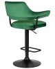 Купить Стул барный DOBRIN CHARLY BLACK, зеленый велюр (MJ9-88) по выгодной цене для кафе, ресторанов и кухни