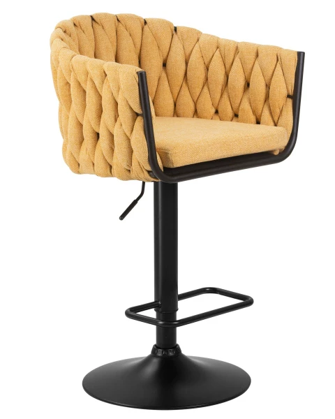 Стул барный DOBRIN LEON, жёлтая ткань (LAR 275-8) для кафе, ресторанов и кухни