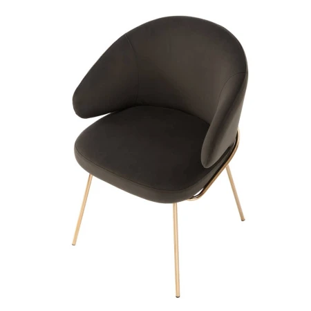 Купить Стул-полукресло Emil графит с золотыми ножками по низкой цене