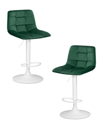 Набор 2 шт Стул барный DOBRIN TAILOR WHITE, зеленый велюр (MJ9-88)