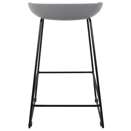 Купить Стул полубарный Neo серый с чёрными ножками по выгодной цене для кафе, ресторанов и кухни