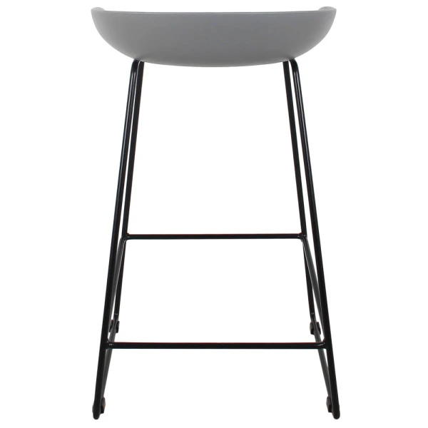 Стул полубарный Neo серый с чёрными ножками для кафе, ресторанов и кухни