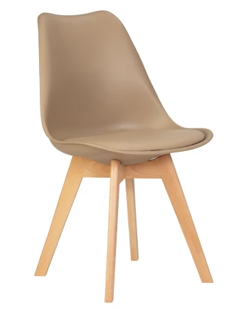 Купить Набор 4 шт Стул обеденный DOBRIN JERRY SOFT, ножки светлый бук, цвет сиденья бежевый (GR-03) в интернет-магазине КупиКресла.ру