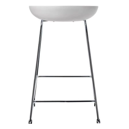 Купить Стул полубарный Neo белый с хромированными ножками по выгодной цене для кафе, ресторанов и кухни