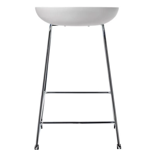 Стул полубарный Neo белый с хромированными ножками для кафе, ресторанов и кухни
