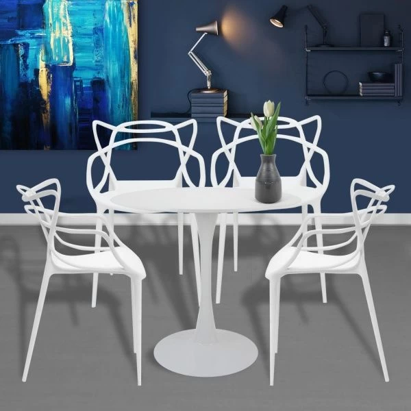 Купить Стол Tulip диам.100см, белый по низкой цене