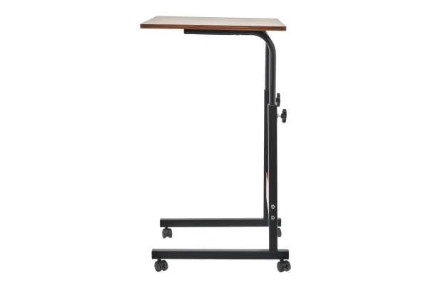 Купить Стол многофункциональный на колесах, 60x40 см, «РОЛЛ», 2 ножки, регул.высота, мдф, металл, тёмн. дерево, черный по низкой цене