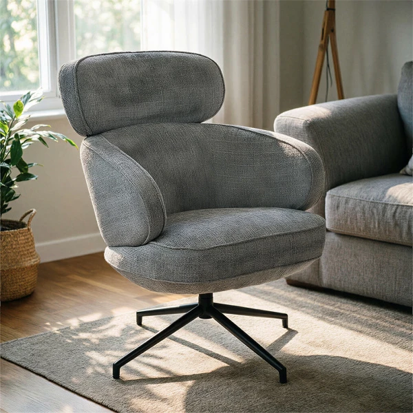 Купить Кресло KING серый, шенилл по низкой цене