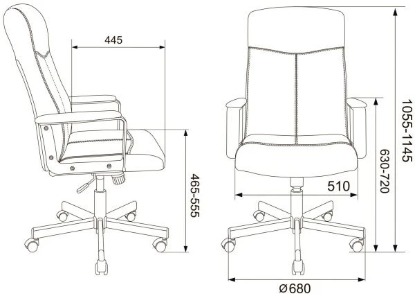 Кресло руководителя Бюрократ DOMINUS коричневый/черный эко.кожа крестов. металл