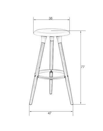 Купить Табурет барный DOBRIN ROYCE BLACK, чёрный (B-03) по выгодной цене для кафе, ресторанов и кухни