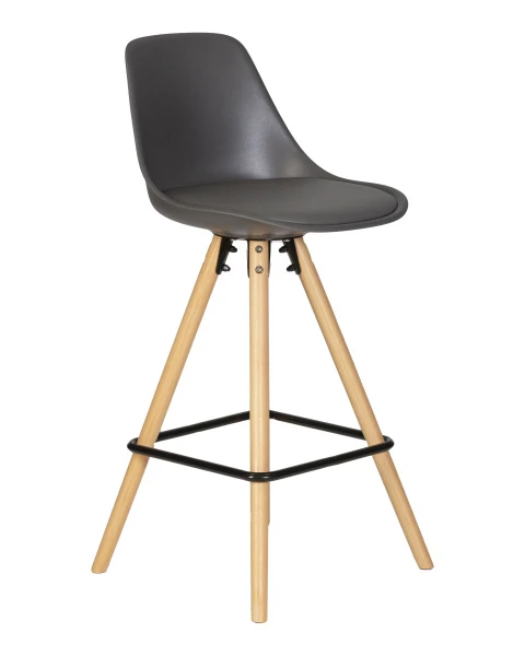 Стул полубарный DOBRIN RONNI, ножки светлый бук, тёмно-серый (GR-04) для кафе, ресторанов и кухни