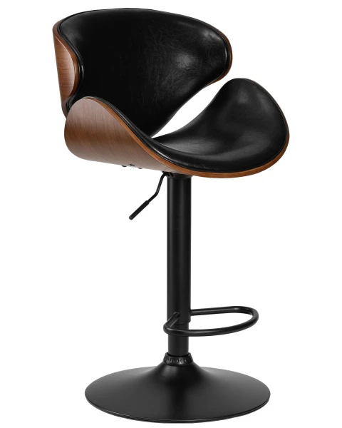 Купить Набор 2 шт Стул барный DOBRIN KARTER BLACK, коричневый орех дерево (BWW), черный PU по низкой цене