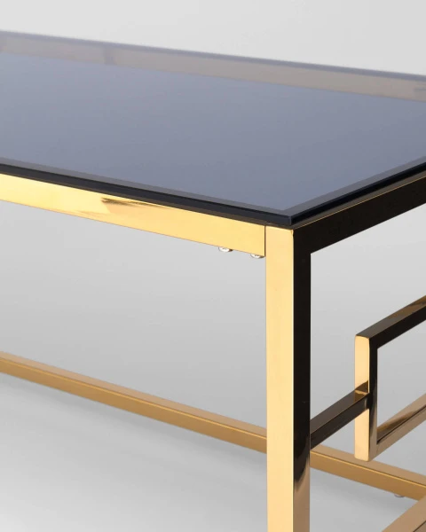Купить Журнальный стол 120*60 БРУКЛИН золото стекло smoke по низкой цене