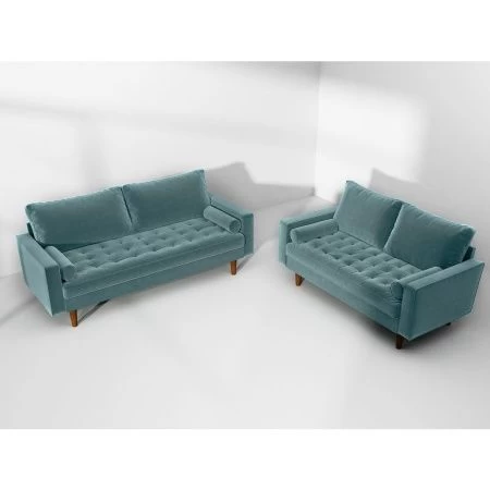 Купить Диван Scott трехместный серо-голубой по низкой цене