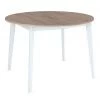 Купить Стол Oslo круглый раскладной 110-140x110x76см, Дуб Навара, белый по низкой цене