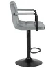 Купить Стул барный DOBRIN KRUGER ARM BLACK, серый велюр (MJ9-75) по выгодной цене для кафе, ресторанов и кухни