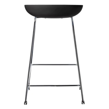 Купить Стул полубарный Neo чёрный с хромированными ножками по выгодной цене для кафе, ресторанов и кухни