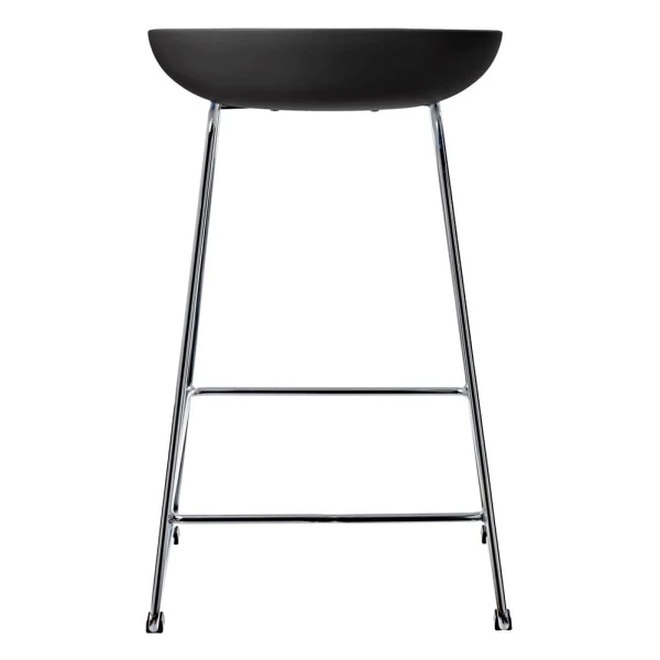 Стул полубарный Neo чёрный с хромированными ножками для кафе, ресторанов и кухни