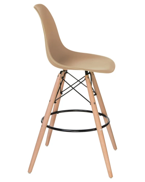 Стул барный DOBRIN DSW BAR, ножки светлый бук, цвет сиденья бежевый (GR-03) для кафе, ресторанов и кухни