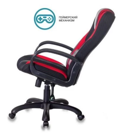 Кресла для геймеров - Кресло игровое Zombie VIKING-9 черный/красный искусст.кожа/ткань крестовина пластик