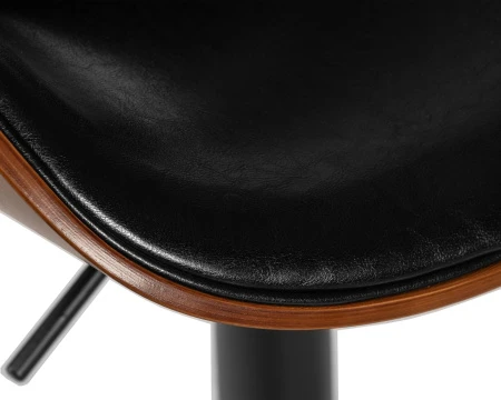 Купить Стул барный DOBRIN KARTER BLACK, коричневый орех дерево (BWW), черный PU по выгодной цене для кафе, ресторанов и кухни